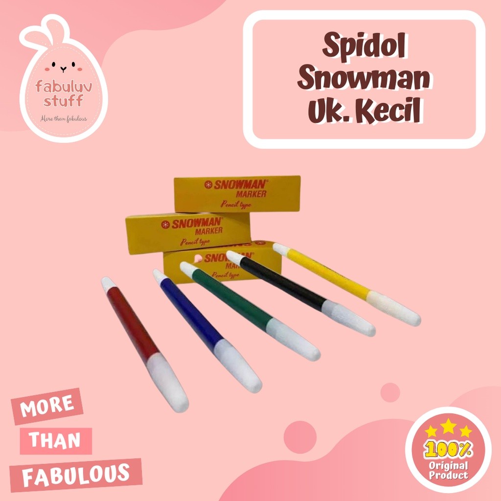 

ATK ~ ( ECER ) Spidol Snowman Kecil 5 Warna / Marker Color Satuan