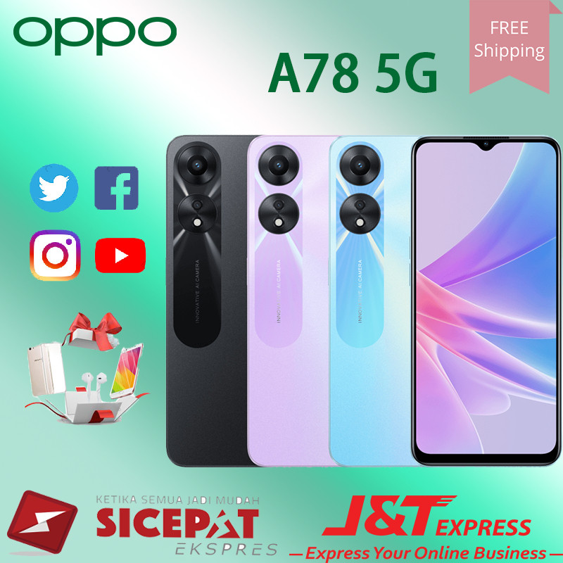 HP OPPO A78 5G RAM 8GB/256GB baru Smartphone ORI COD