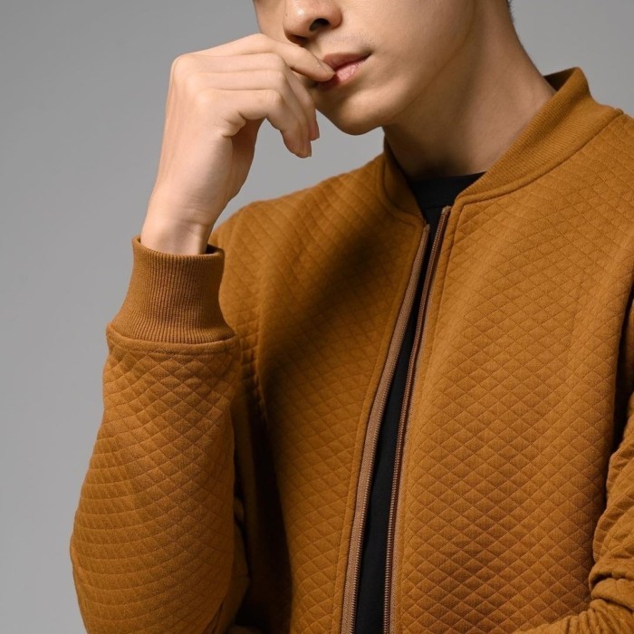 Comfy Jacket MALE ID HEYMALE (READY SIAP KIRIM) - Light Brown, M