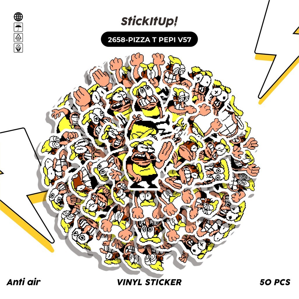 

COD✨ 50 Pcs Stiker PIZZA T PEPI V57 Lucu Anti Air Untuk Dekorasi Notebook Sepeda Skateboard Handphone DIY