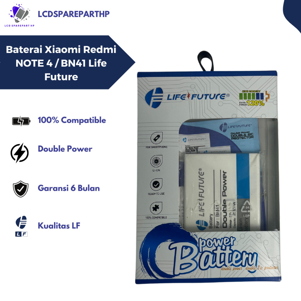 XIAOMI BATERAI LIFE FUTURE BN41 - REDMI NOTE 4 MEDIATEK