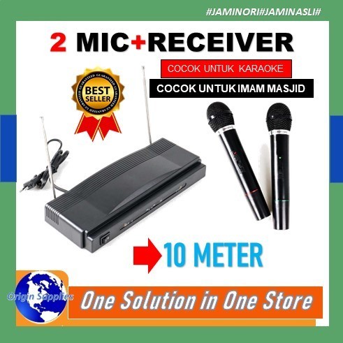 Dual Mic Wireless Profesional Microphone + Receiver Mic