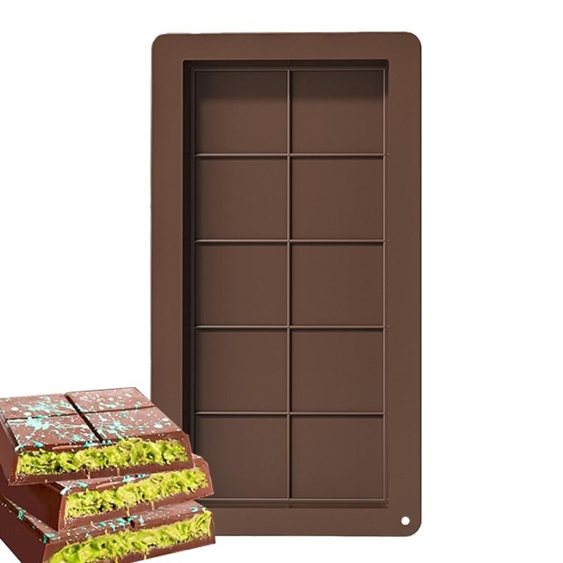 

10 Grids Candy Chocolate Bar Mold Non-Stick Rectangle Chocolate Baking Mold DIY Kitchen Cake Molds For Baking Energy Bars