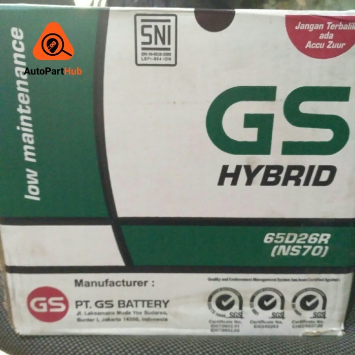 PROMO AKHIR TAHUN - aki mobil / Battery GS astra type Hybrid NS70 12volt-65amper