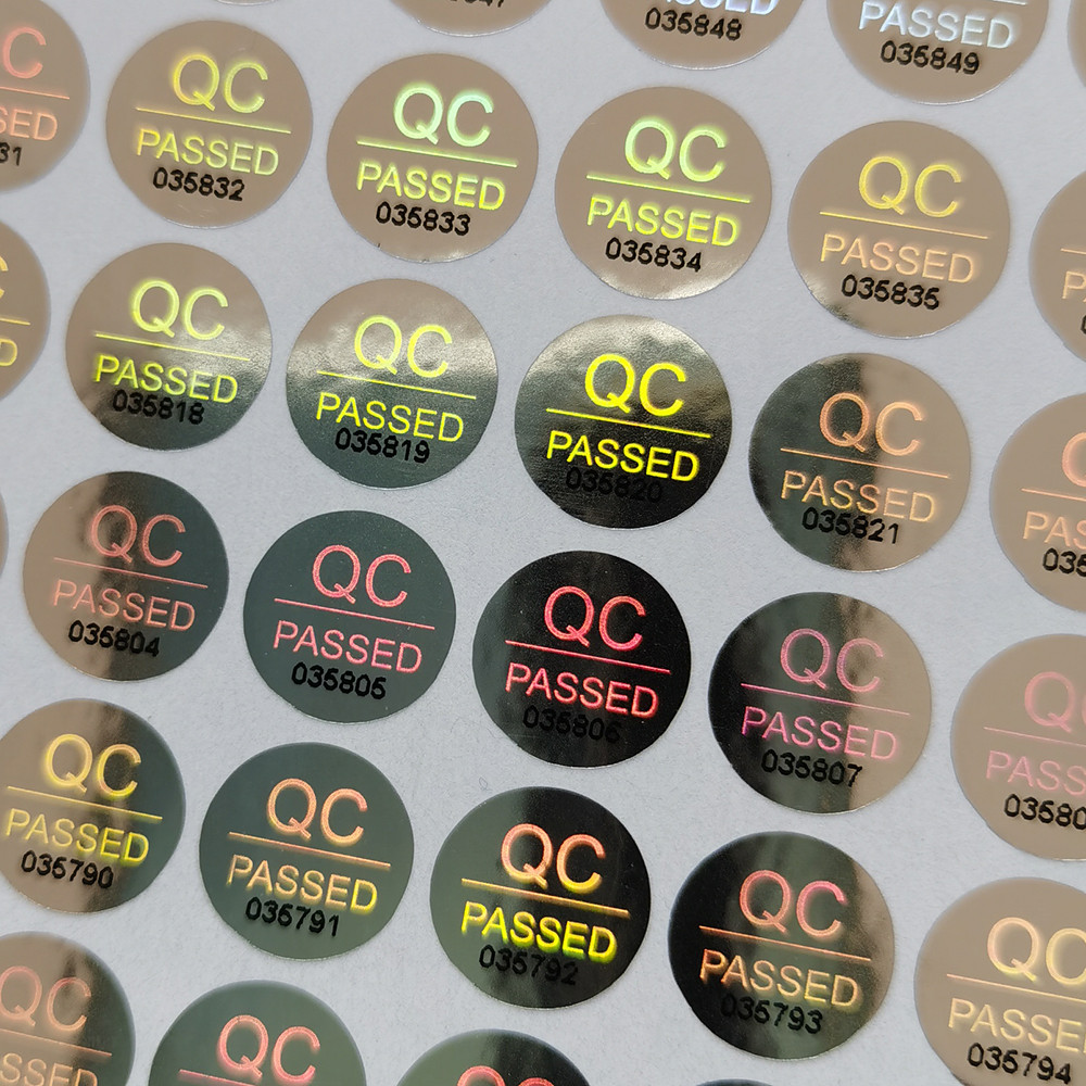 

2000 Pcs 10mmX10mm Holographic Security Stickers Tamper Proof Warranty QC PASSED VOID Label Custom Logo