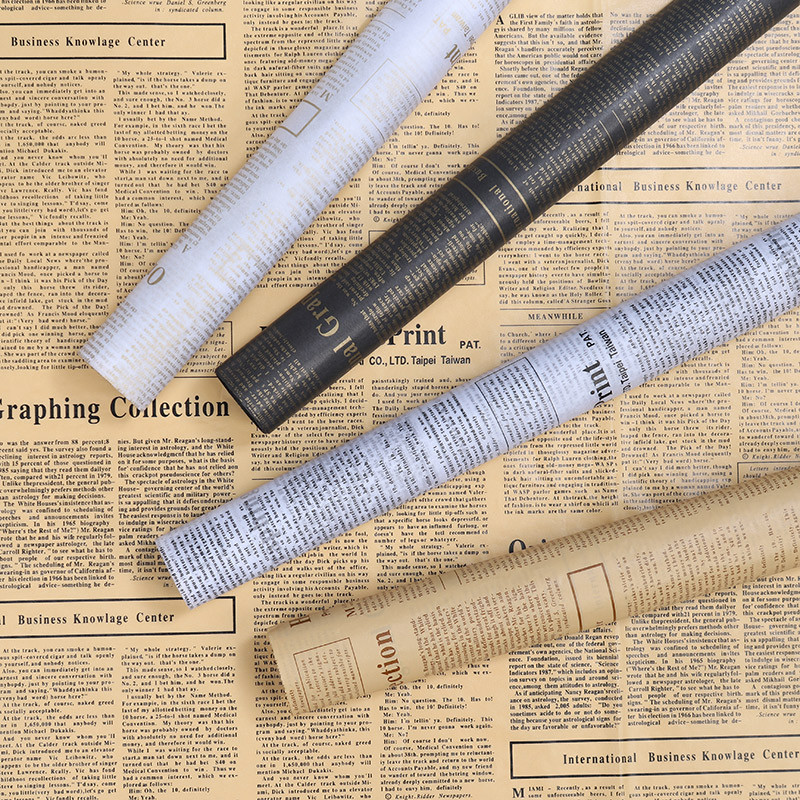 

Retro English Newspaper Kraft Tissue Paper Flower Bouquet Gift Wrapping DIY Handmade Flowers Gifts Packaging Material 20Sheets