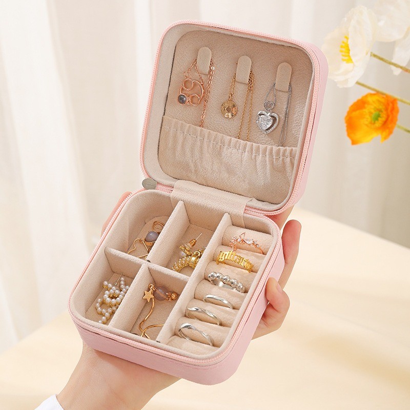 

Jewelry Box Convenient Compact Ring Necklace Bracelet Earring Jewelry Box Home Organizer Cosmetics Travel Storage Accessories
