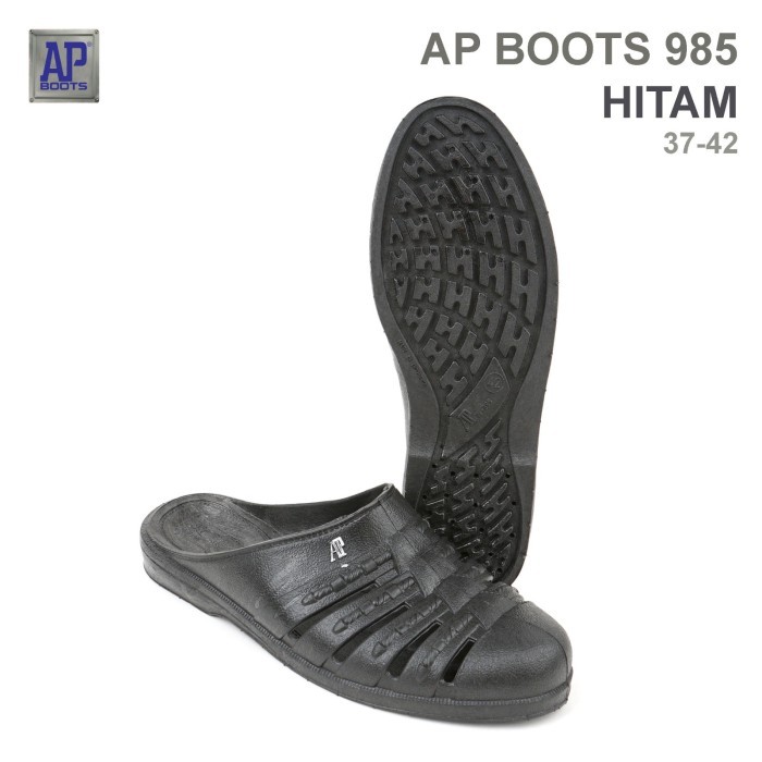❰PREMIUM❱ -Best Quality Ap Boots 985 Hitam - Sandal Selop - 40