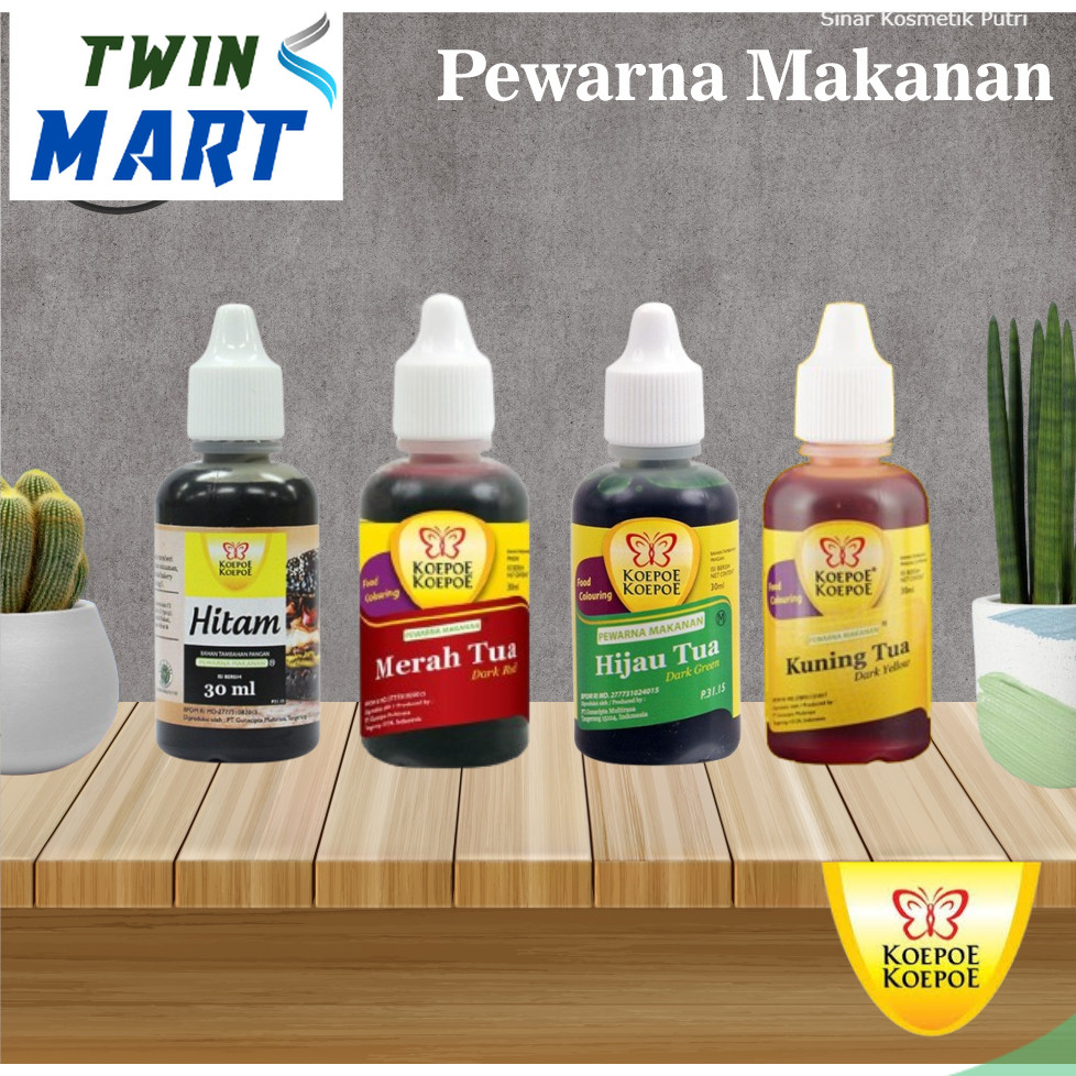 

Pewarna Makanan Koepoe Koepoe / 30 ml / Hitam / Merah / Hijau / Kuning / Putih