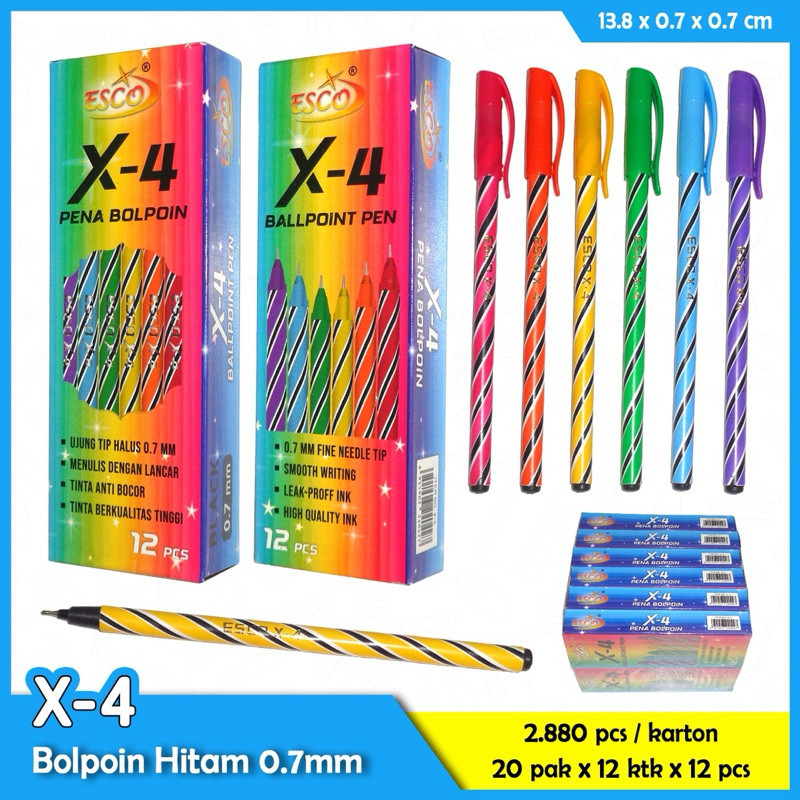 

Pen Lilin Stark / KINGSMAN / ESCO ST9106 12 Pcs Pulpen Ulir Sekolah Kantor Tinta Hitam / 12 psc Pulpen STARK