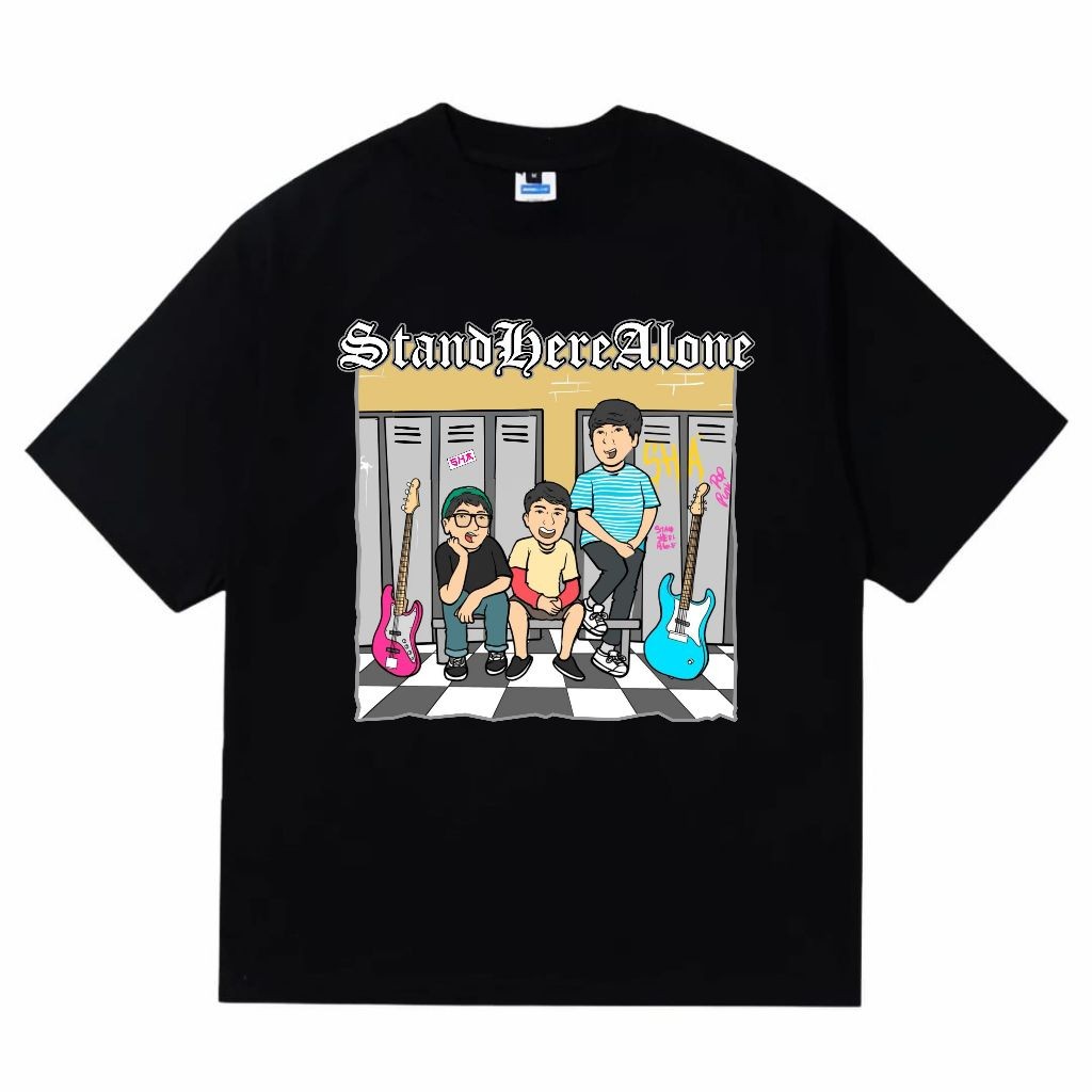Kaos Tshirt Vintage SHA Kaos lengan pendek Hitam