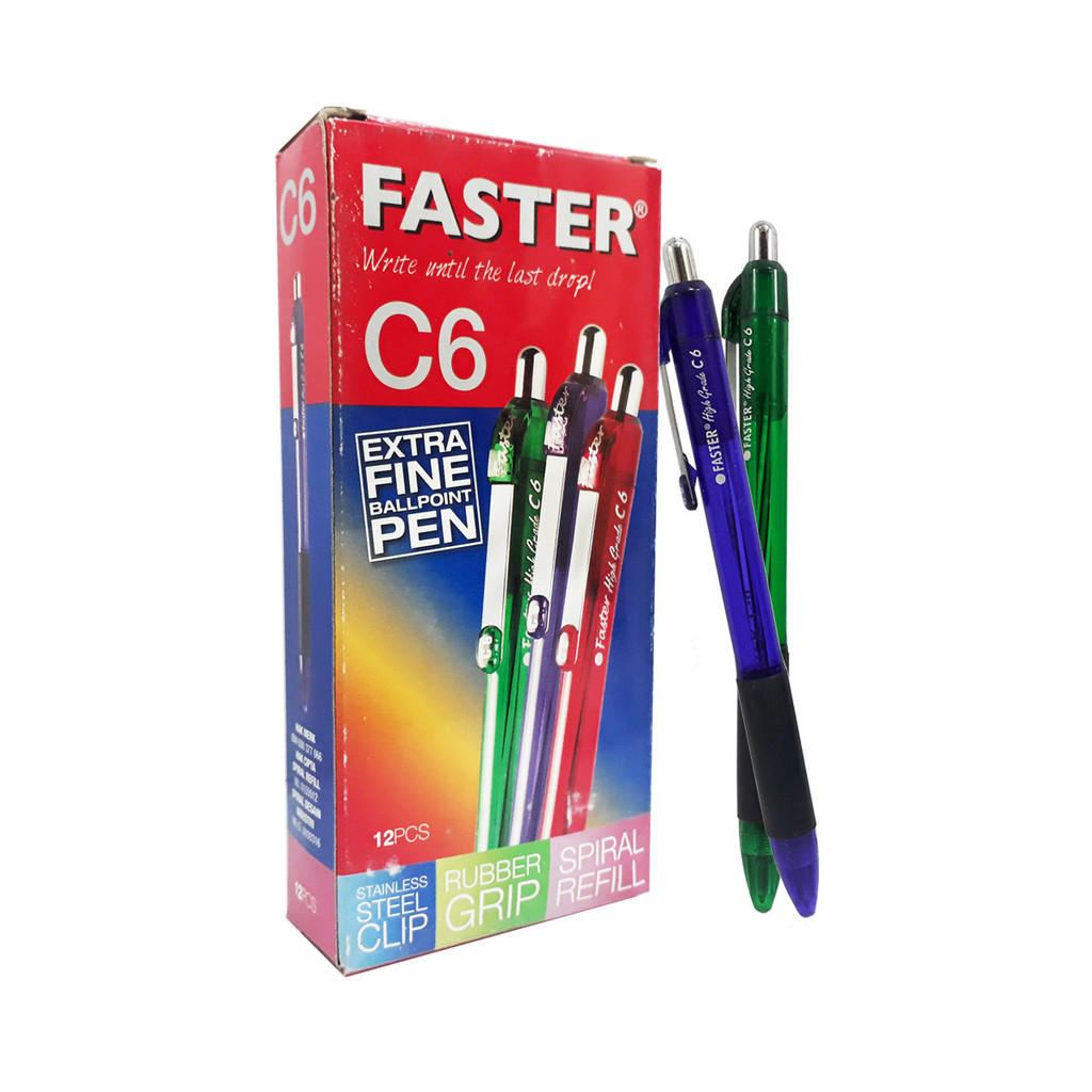 

Faster Rubber Grip C6 Pulpen Pena Ballpoint Faster