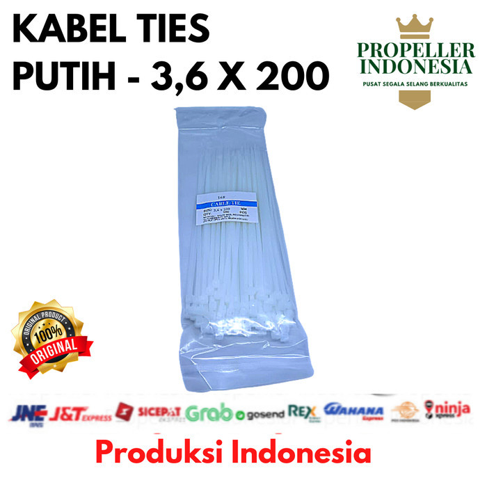 

⭐BISA COD⭐ Kabel Ties Putih Kabel Tis Kabel Pengikat Putih 3.6 x 200mm