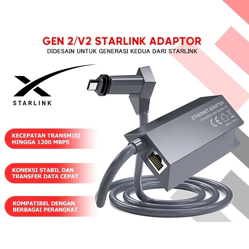 Adapter Lan Starlink V2/Gen 2 STARLINK ETHERNET ADAPTER / LAN / RJ45 Starlink Internet Satelit COD