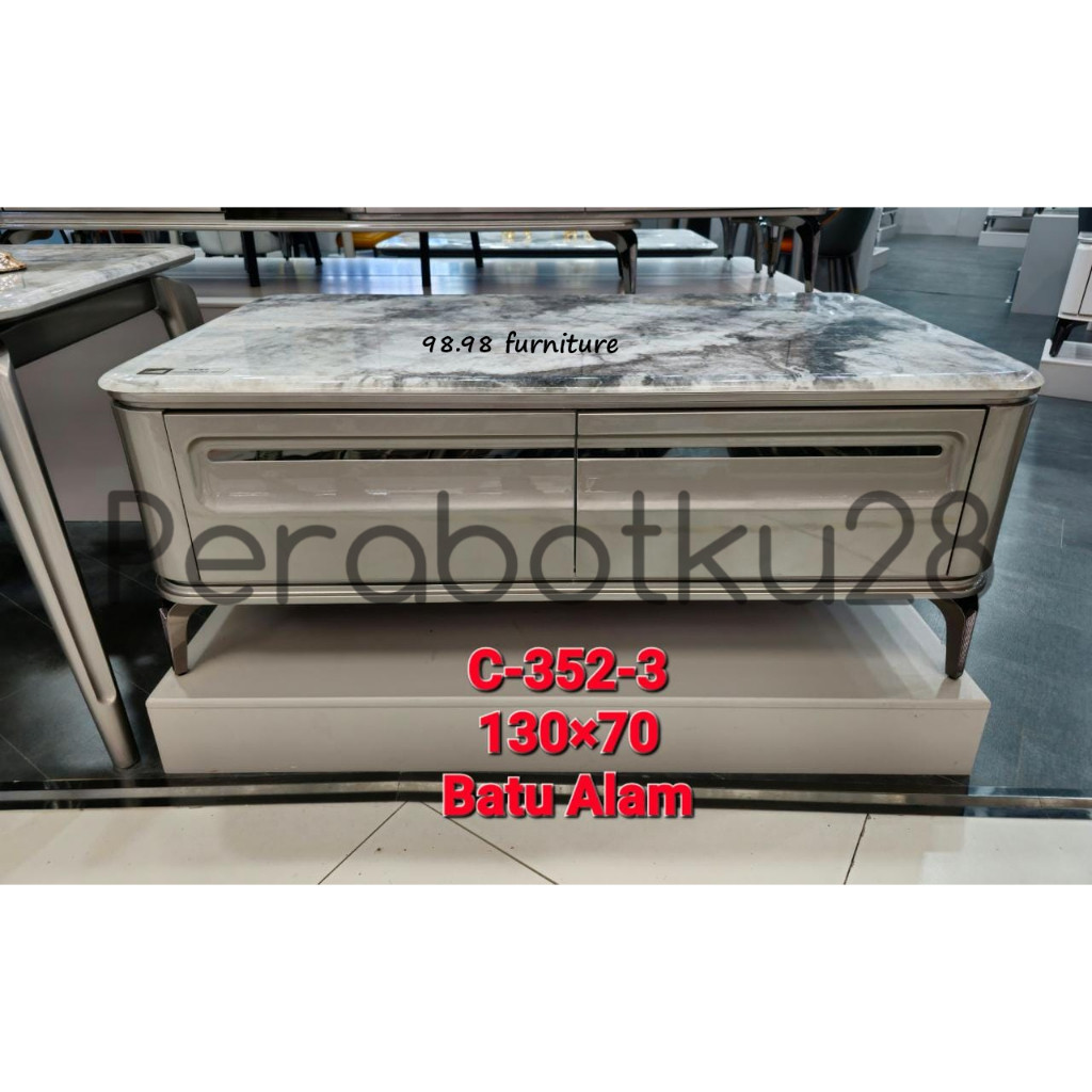 [PERABOTKU28} Meja Tamu Import Marmer - Meja Tamu Batu - Batu Marmer - Medan