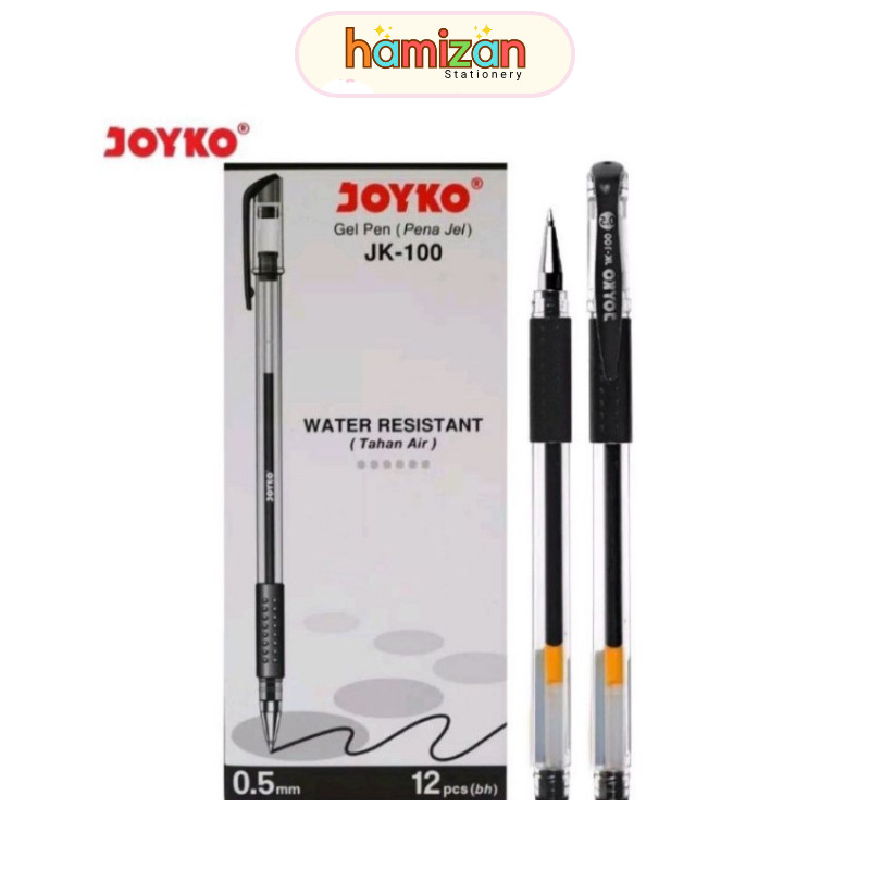 

Pulpen Gel Pen Joyko JK-100 Ballpoint Pena Grosir - Hitam PULPEN TAHAN AIR WATER RESISTANT GEL PEN JOYKO JK-100 0.5 mm BOLPEN - hitam