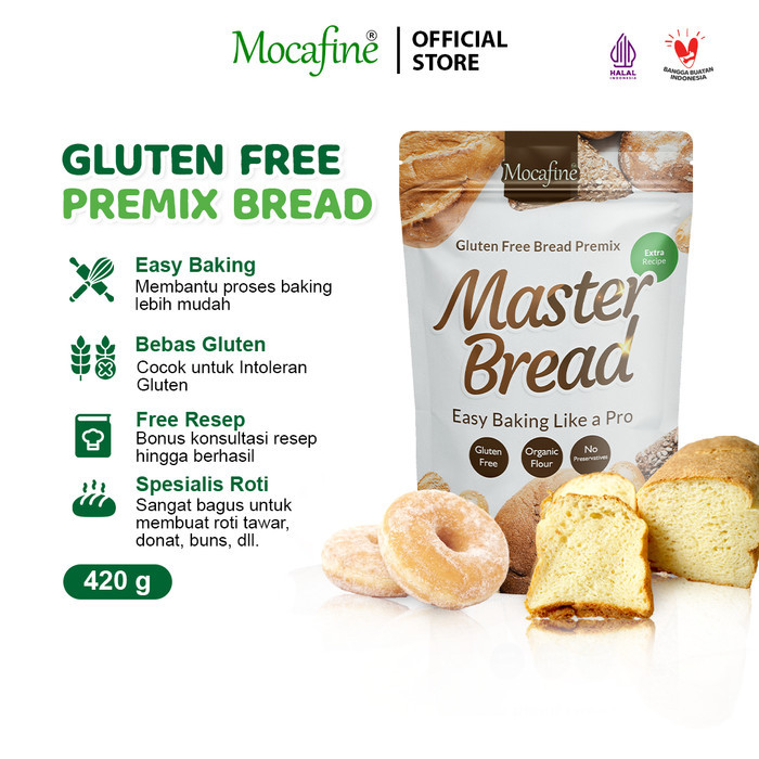 

Gluten Free Bread Flour MOCAFINE Tepung Premix Roti Donat - 420 gram