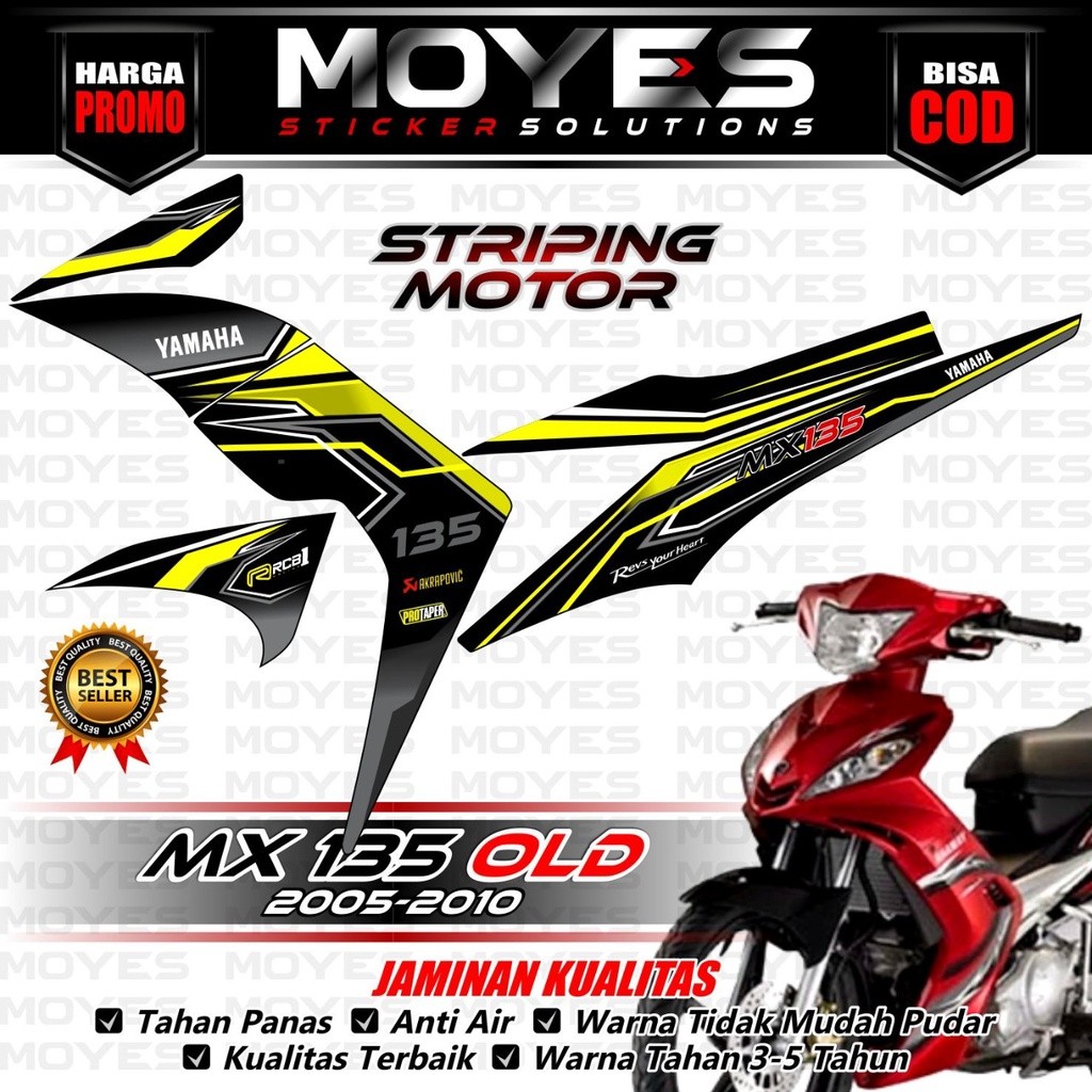 Striping Jupiter Mx Old  Motif Terbaru Warna Merah