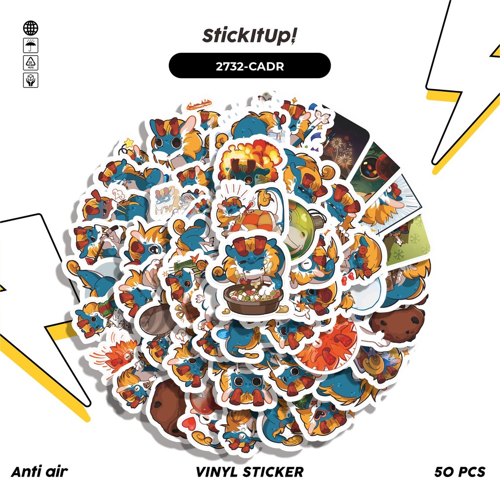 

COD✨ 50 Pcs Stiker FUNNY CHARACTER CADRE THE DRAGON Lucu Anti Air Untuk Dekorasi Notebook Sepeda Skateboard Handphone DIY