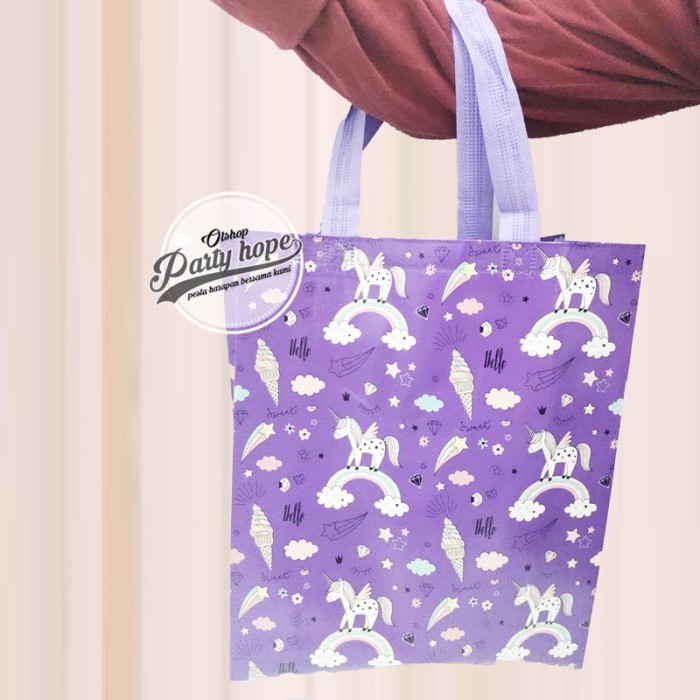 RB001 tas ultah unicorn besar / Tas Souvenir Ulang Tahun Anak