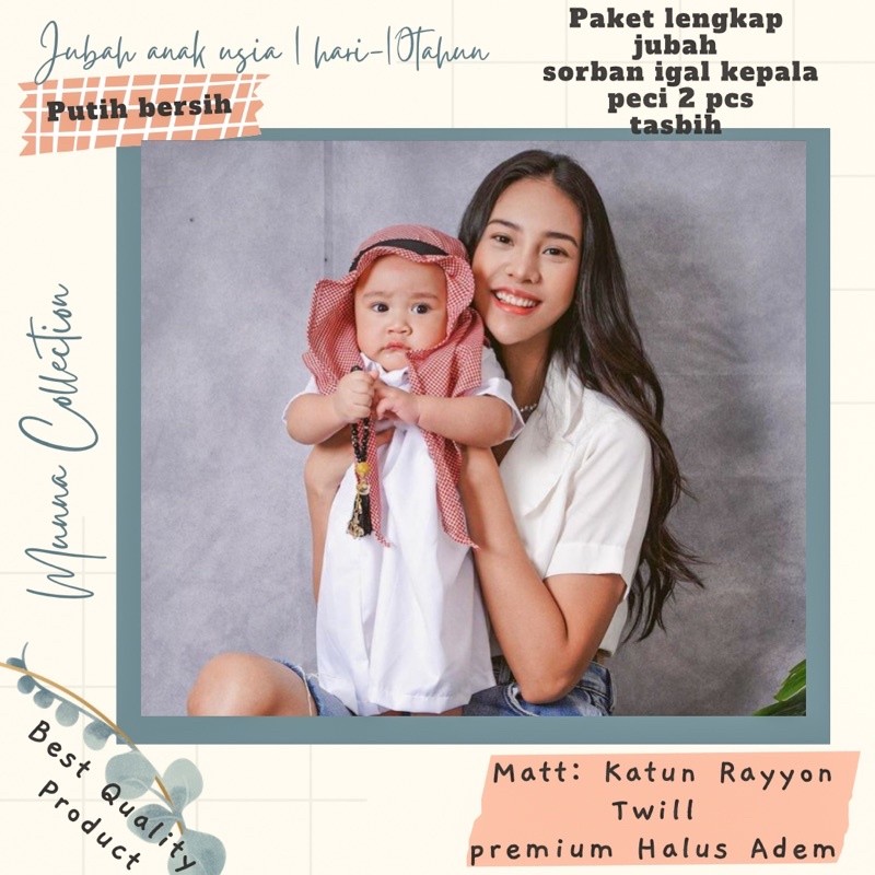 Jubah aqiqah/jubah bayi aqiqah/gamis bayi aqiqah/koko bayi/putih bersih/gamis bayi/aqiqah/besr selle
