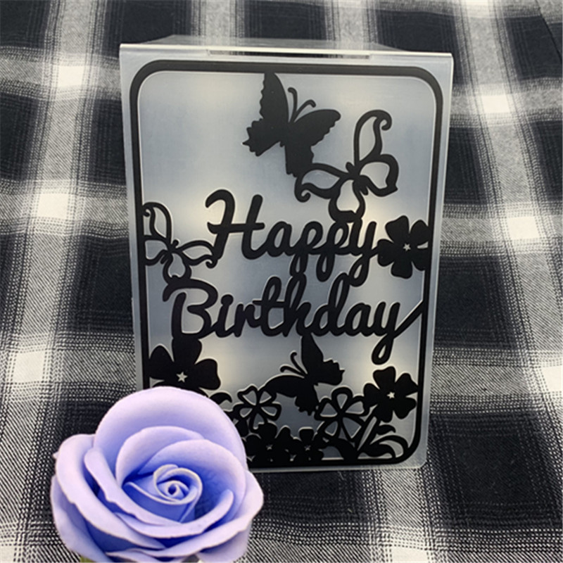 

Embossing plastic folding making Butterfly Garden Birthday Card framebackground Used forDIY scrapbook folder embossing mold