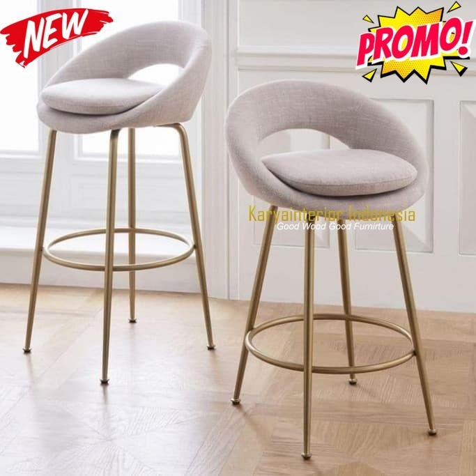 KURSI BAR KAKI BESI GOLD  KURSI CAFE MINIBAR  BAR CHAIR MODERN BESI