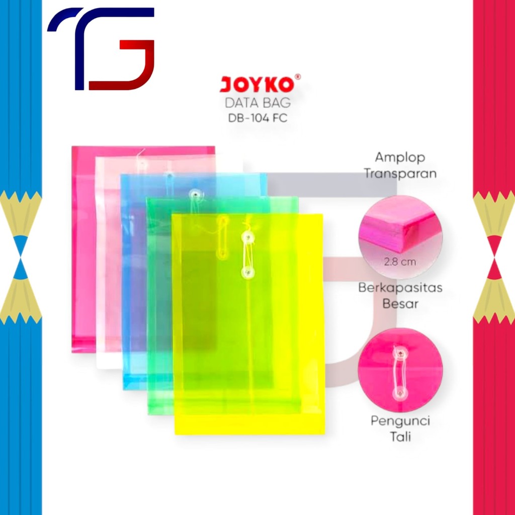 

File Bag / Map Tali / Data Bag Bening Warna Joyko DB-104