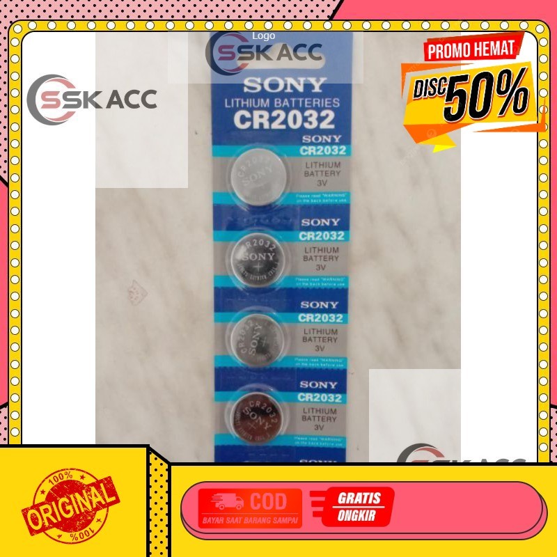 Baterai Cmos / Baterai Cmos Sony / Battery Cmos CR 2032 Sony / Baterai Lithium Sony( Harga 1 papan) 