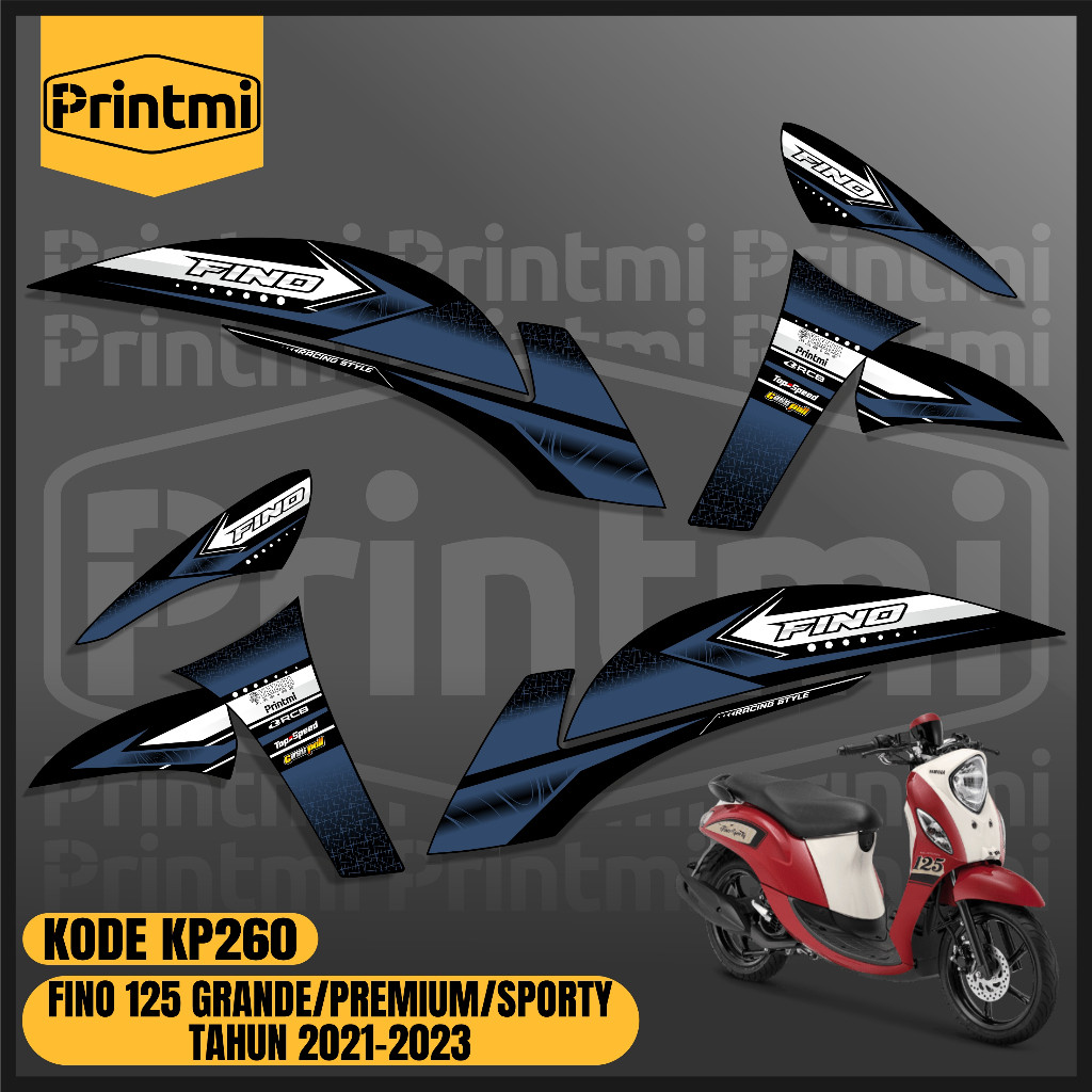 Printmi Striping Stiker Motor Fino 125 Grande Premium Sporty 2021-2024 Variasi Yamaha Simple List