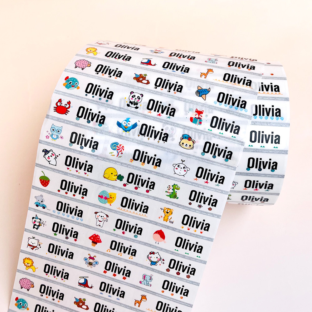 

200pcs Waterproof Transparent Name Tag Sticker Custom Personalized Stickers Children School Stationery First Name Label Decals