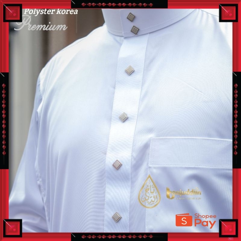 [PREMIUM ORIGINAL] Jubah Gamis Pria Saudi Style Alharamain Polyester Korea Kancing Premium Exclusive