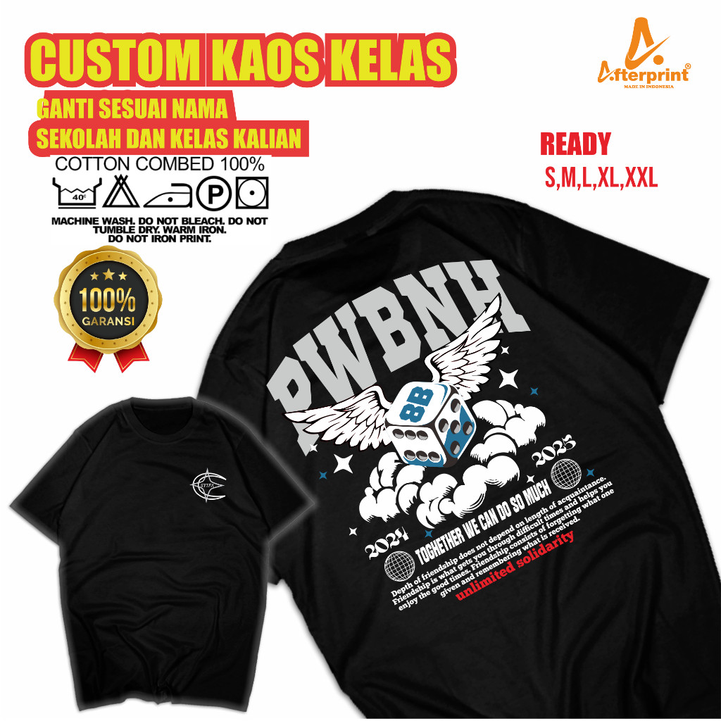 KAOS KELAS CUSTOM MURAH | DESAIN KAOS KELAS | CUSTOM NAMA & LOGO AFTERPRINT BERGARANSI