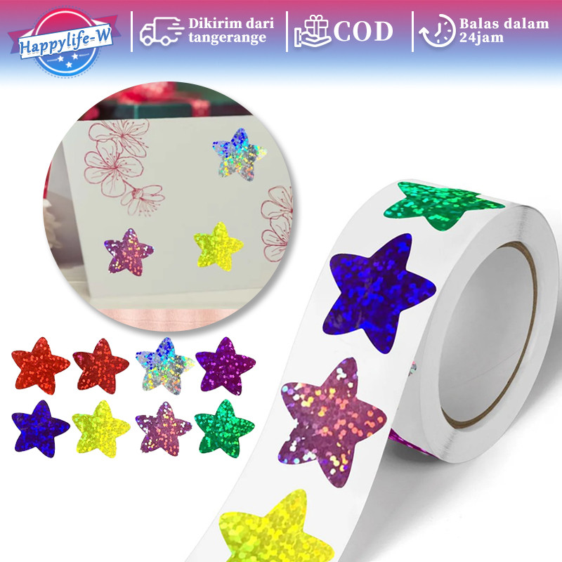 

Isi 500 Stiker Bintang Kecil Kecil Stiker Label Glitter Deco Diy Stiker Reward Anak