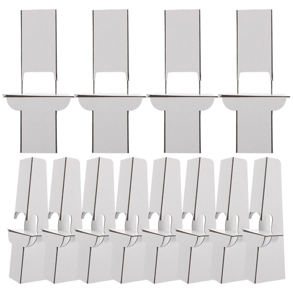 

12 Pcs Paper Holder Cardboard Display Stand Easel Poster Board Folding Desktop Sign White Work Supplies