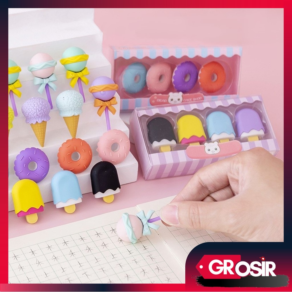 

Grosir - S5673 Penghapus Set Cute / Penghapus Pensil Model Ice Cream Donat Lolipop / Penghapus Pensil Karakter Lucu