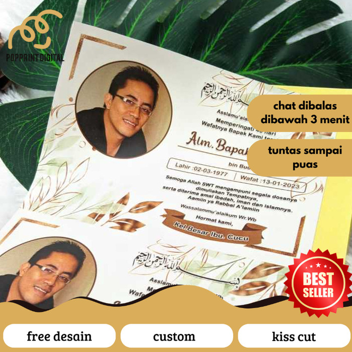 

PopPrints Cetak Sticker Label Tahlil Stiker Dus Box Makanan Mengenang Wafatnya 40 100 1000 Harinya Free Desain