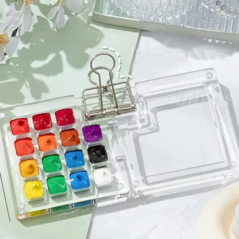 

8/15 Grids Portable Watercolor Palette Acrylic Sketching Tourism Painting Color Matching Supplies Student Outing Art Supplies