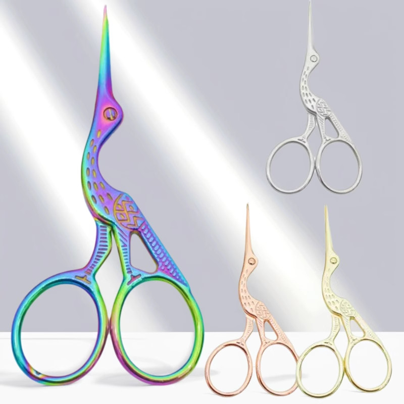 

Embroidery Scissors Rainbow Stork Scissors Stainless Steel Small Craft Scissors Dressmaker Shears for Embroidery Sewing