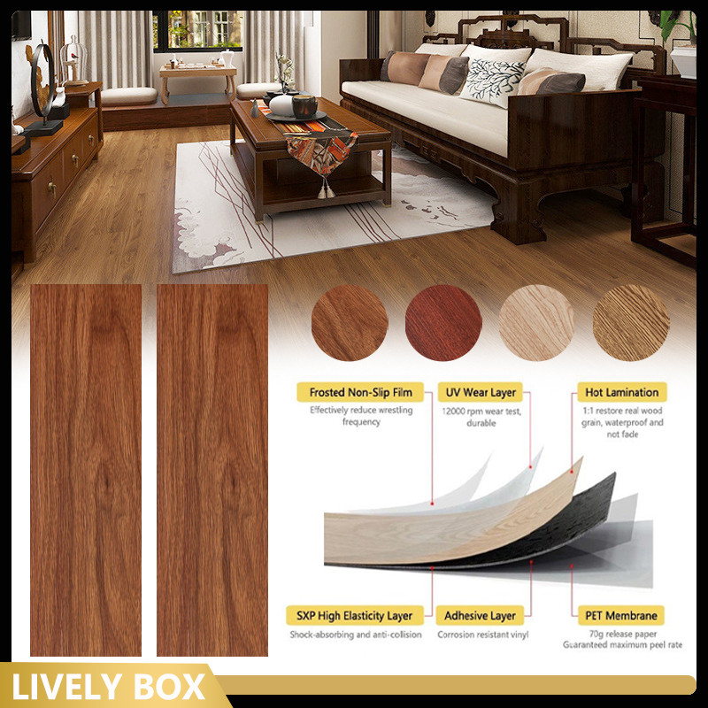 Stiker Lantai Perekat Motif Kayu/PARKET LANTAI VYNIL STIKER KAYU UK