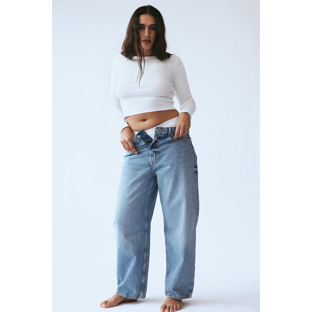 H&M Wanita Baggy High Jeans