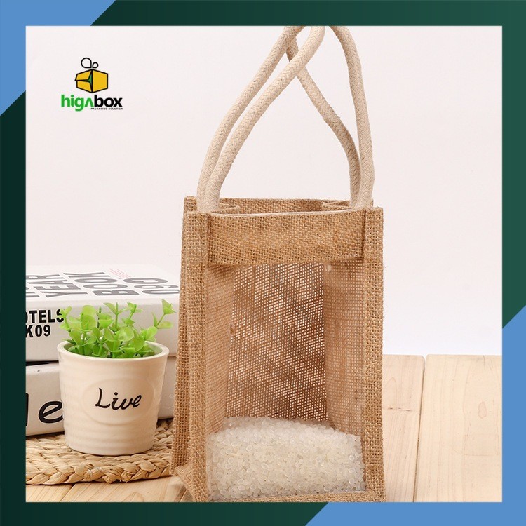 

Tas Hampers / Souvenir Tas goni / Tas Goni 16 x 14 x 22 / Tote Bag Goni dengan Mika / Tas Jinjing / Tas Wanita | GF01