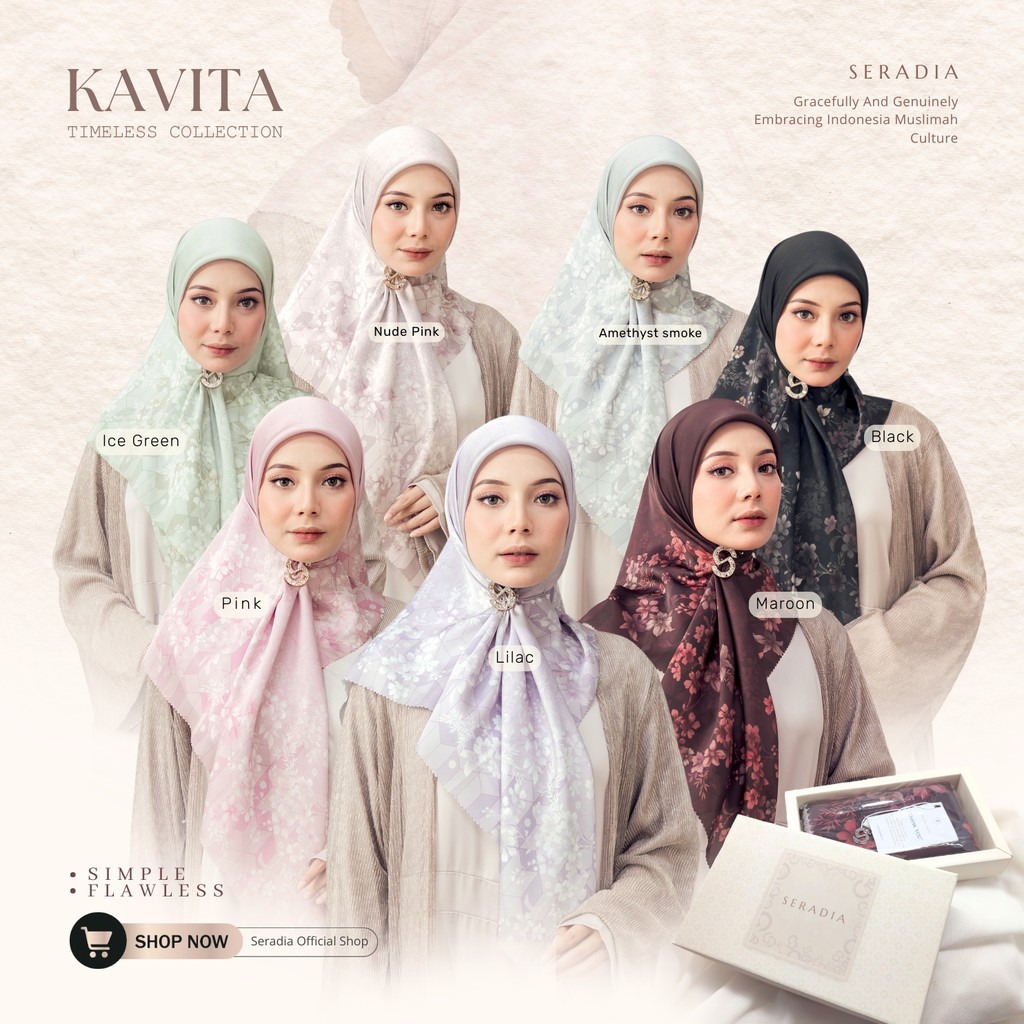 Seradia Hijab - Segi Empat Motif Kavita - Timeless Collection