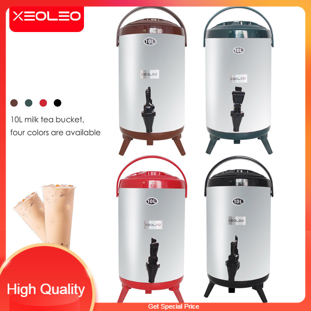 THE BEST XEOLEO Bubble tea Insulation preservation barrel 10L Insulation Bucket Stainless steel Insu