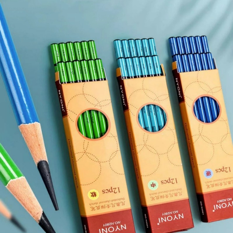 

10/12PCS Charcoal Pencils Professional Set Graphite Soft Medium Hard Sketching Pencils for Shading Drawing Painting Pen Supplies