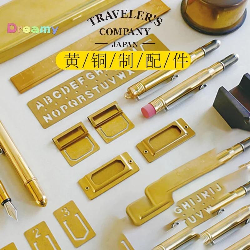 

Midori Traveler's Series Stationary Label Plate, Template Bookmark Alphabet/Number, Index Clip. Retro Literary Accessories