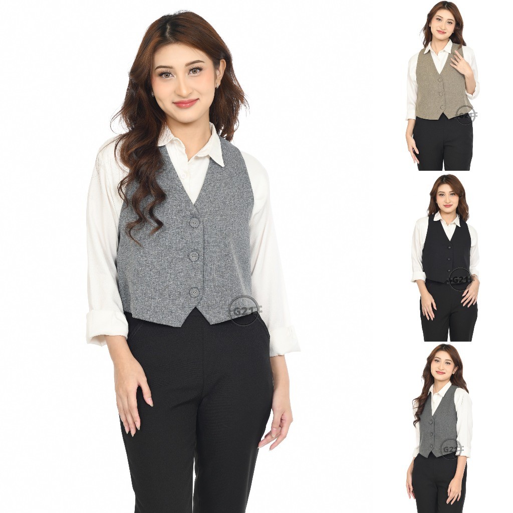 NANTARSHOP Rompi Vest Formal Wanita Untuk Kerja Kantor dan Kasual Bahan Import Premium Hight Quality