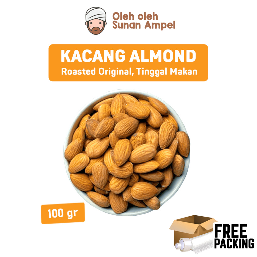 

[florens]Kacang Almond Kupas 100gr Kualitas Premium Dijamin Gurih Enak Sehat Renyah Camilan Kesehatan MPASI