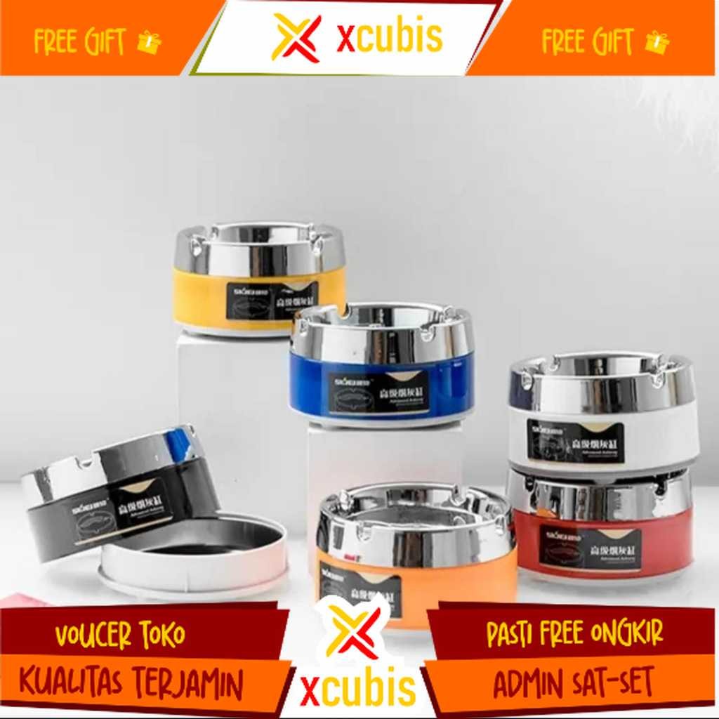 Asbak Tutup Putar Portable / Asbak Portable Rotation Enclosed / Asbak Rokok Stainless Steel Tebal