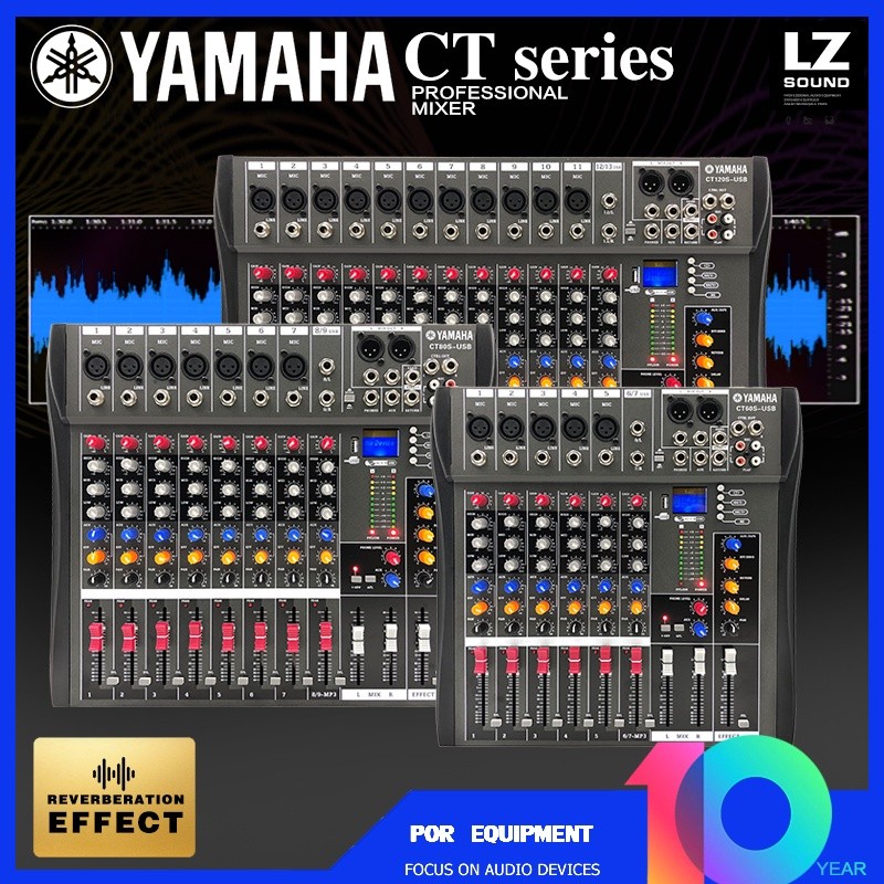 yamaha CT60S / CT80S / CT120S pencampur audio DJ Mixer Audio 6 8 12 chanel  Bluetooth USB PC MP3 Efe